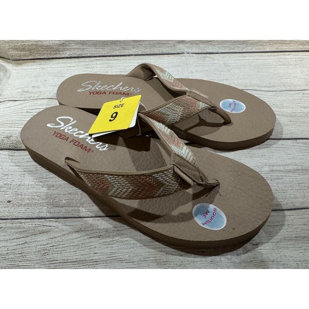 NEW Skechers Yoga Foam Meditation Sunny Days Chevron Flip Flop Sandals Sz 9 NWT - Picture 2 of 5
